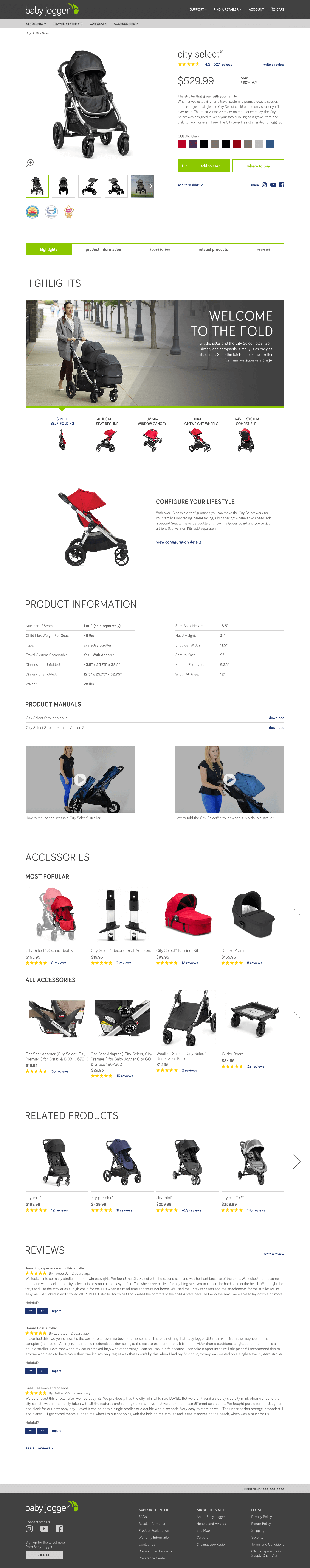 Baby Jogger Stroller Detail Page