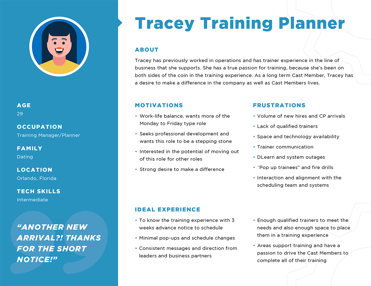 Tracey Training Planner's Persona