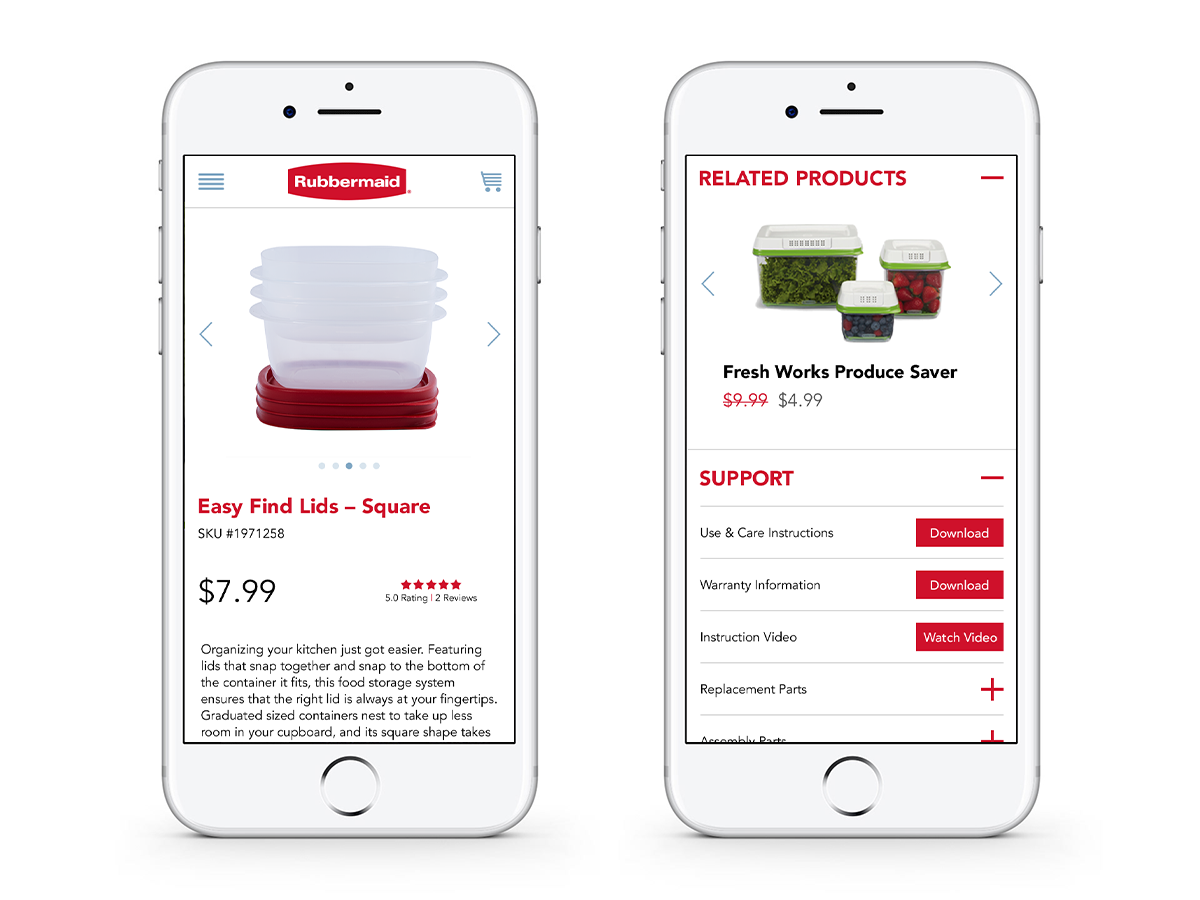 Rubbermaid Mobile Product Detail Page