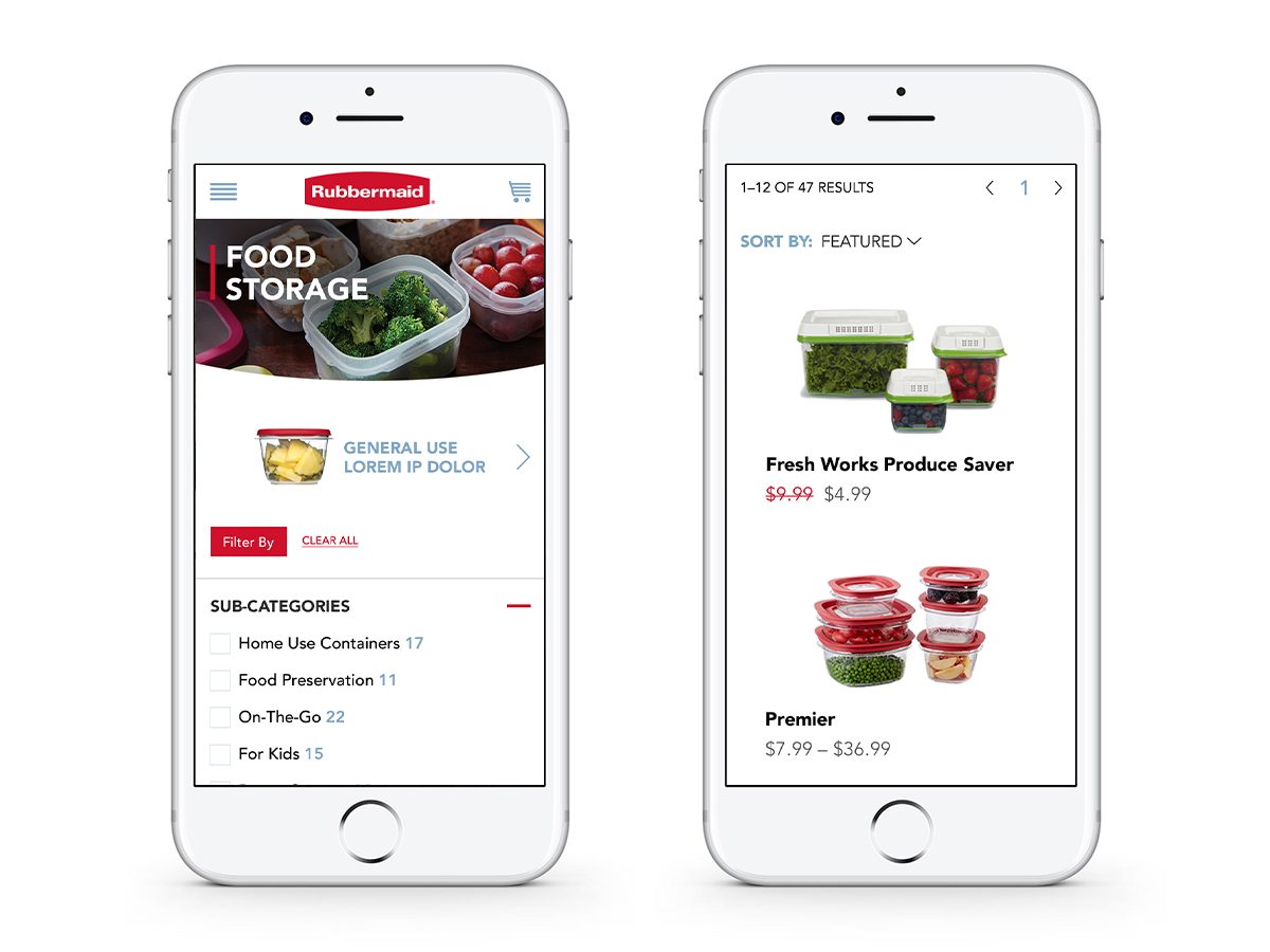 Rubbermaid Shop Mobile Page